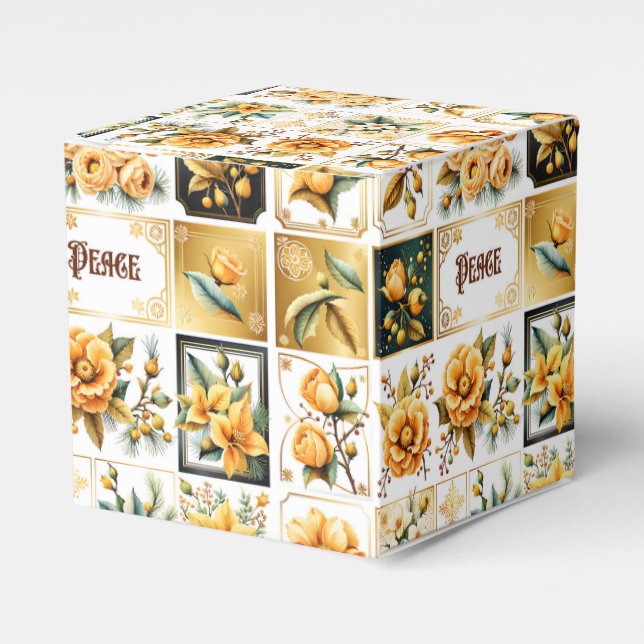 Christmas Collage in Gold Favor Box (Front Side)