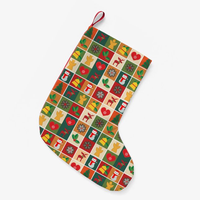 Christmas Collage Small Christmas Stocking (Front (Hanging))