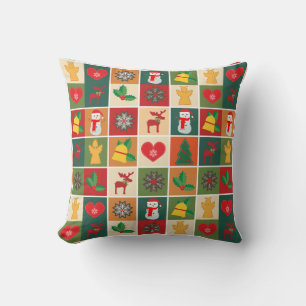 Christmas Collage Throw Pillow