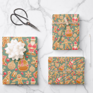 Christmas Collage Wrapping Paper Sheet