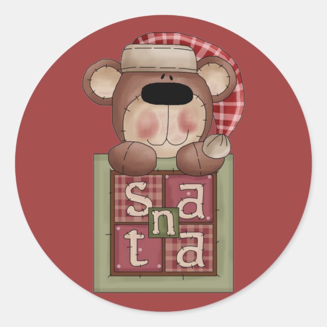 Christmas Collection Bear Santa Stickers (Front)