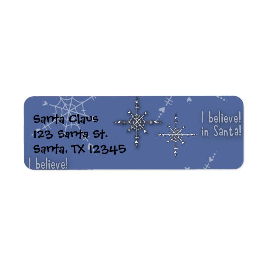 Christmas Collection Believe Santa Return Address Label