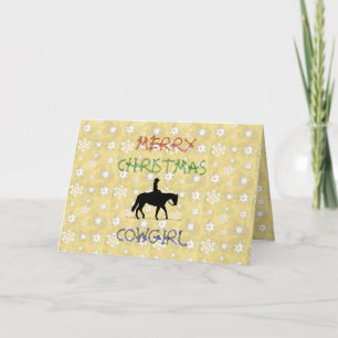 Christmas Collection Cowgirl Horse Greeting Card