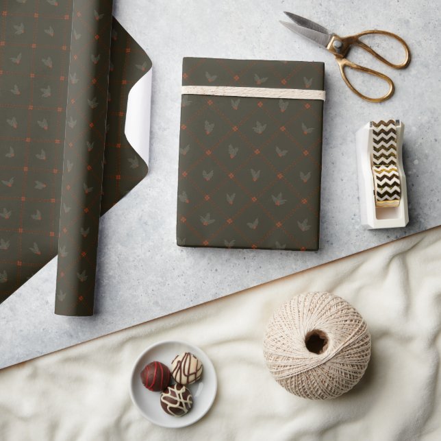 Christmas Collection | Holly, Floral, Stripes Wrapping Paper (Crafts)