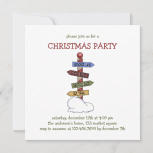 Christmas Collection · North Pole Street Signs Invitation