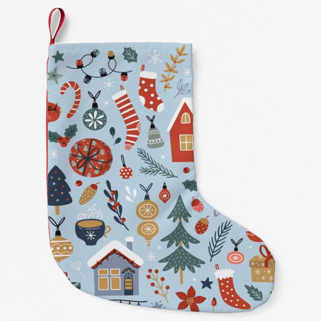Christmas collection of decorative winter elements small christmas stocking (Front)