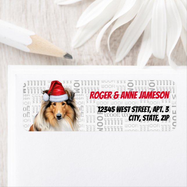 Christmas Collie Amoureux des chiens Holiday Adres (En situation)