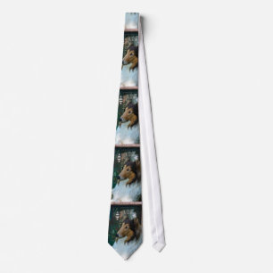 Christmas Collie at Window Tie