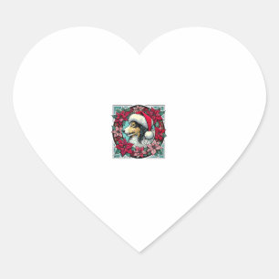 Christmas Collie Dog Illustration Yule Collies 2 Heart Sticker
