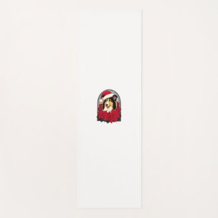 Christmas Collie Dog Illustration Yule Collies des Yoga Mat