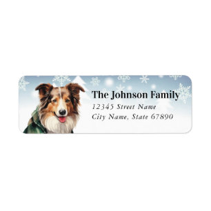 Christmas Collie Return Address Labels