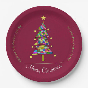 Christmas Color Tree Paper Plate
