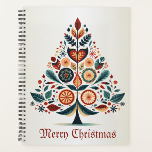 Christmas Colorful Tree Scandinavia Folk Art Planner