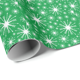 Christmas Colors and Snowflakes Wrapping Paper