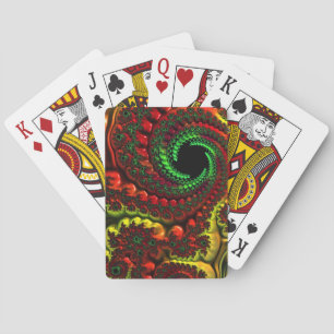 Christmas Colors Mandelbrot Playing Cards