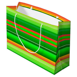 Christmas colour creative green red striped large gift bag