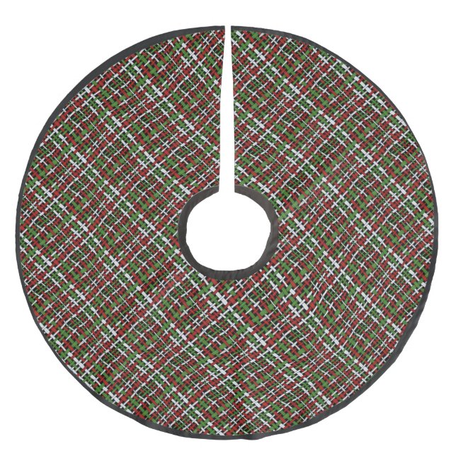 Christmas Colour Diagonal Woven Graphical Burlap Brushed Polyester Tree Skirt (Front)