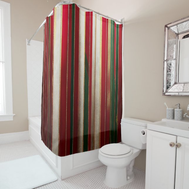 Christmas Colour Stripes Red Green White Gold (In Situ)