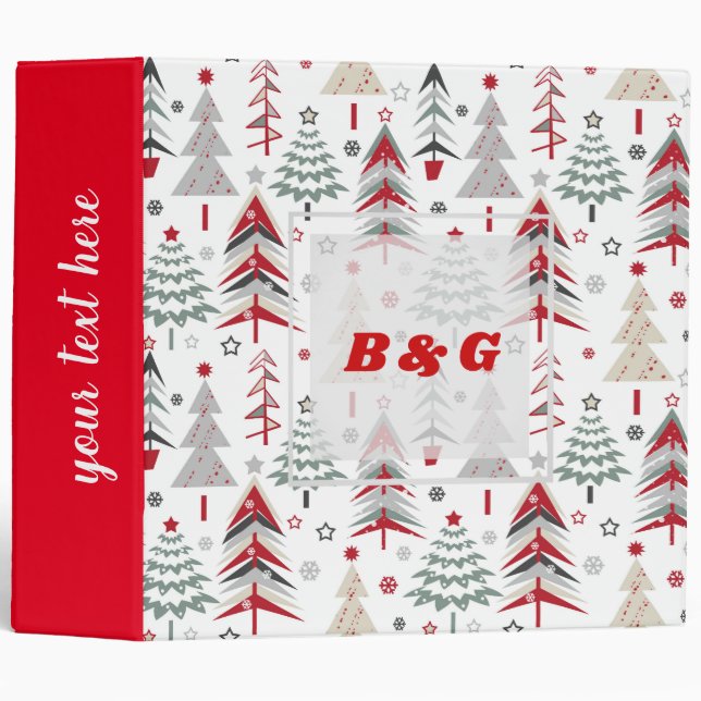 Christmas ,colourful ,Christmas tree ,red ,green Binder (Front/Spine)