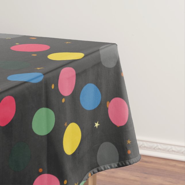Christmas Colourful Circles Tablecloth (In Situ)