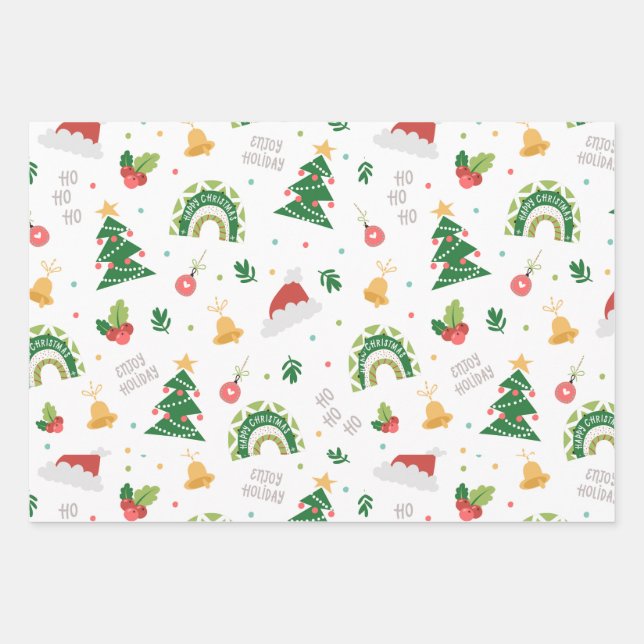 Christmas colourful decoration wrapping paper  (Front 3)