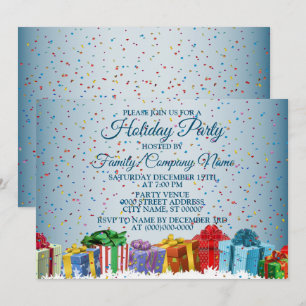 Christmas Colourful Gifts Holidays Party Invitation