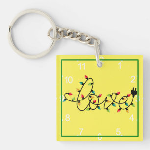 Christmas Colourful Lights Love Text-45872 Keychain