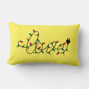 Christmas Colourful Lights Love Text-45872 Lumbar Pillow