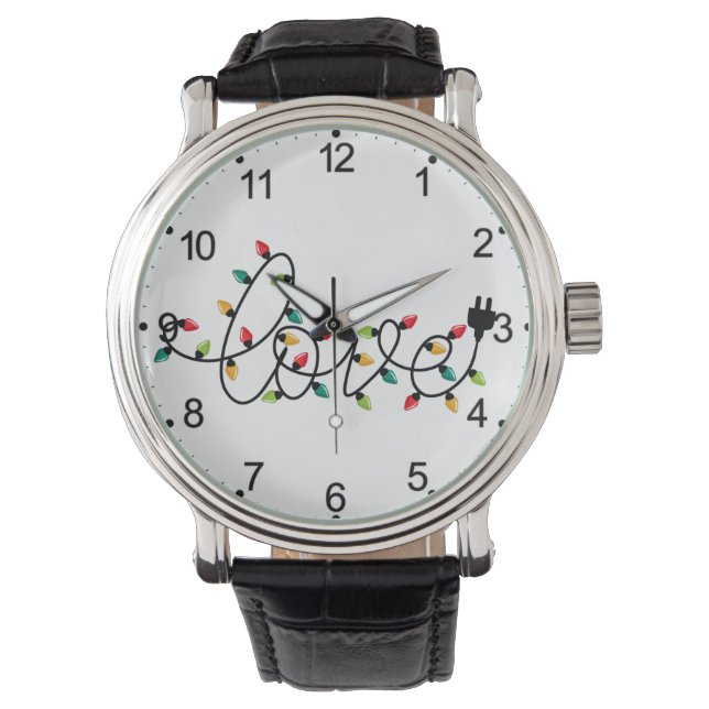 Christmas Colourful Lights Love Text-45872 Watch (Front)