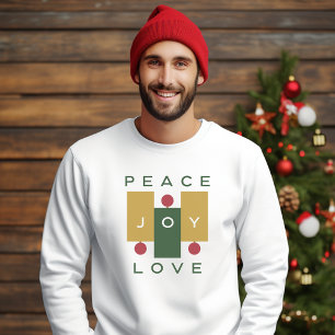 Christmas Colourful Peace Joy Love Quote Typograph Sweatshirt