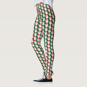 Christmas colourful santa face leggings