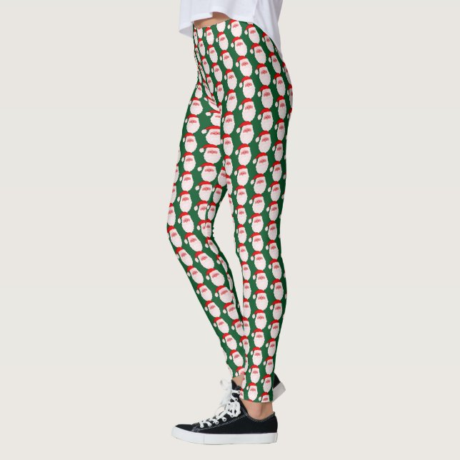 Christmas colourful santa face leggings (Left)