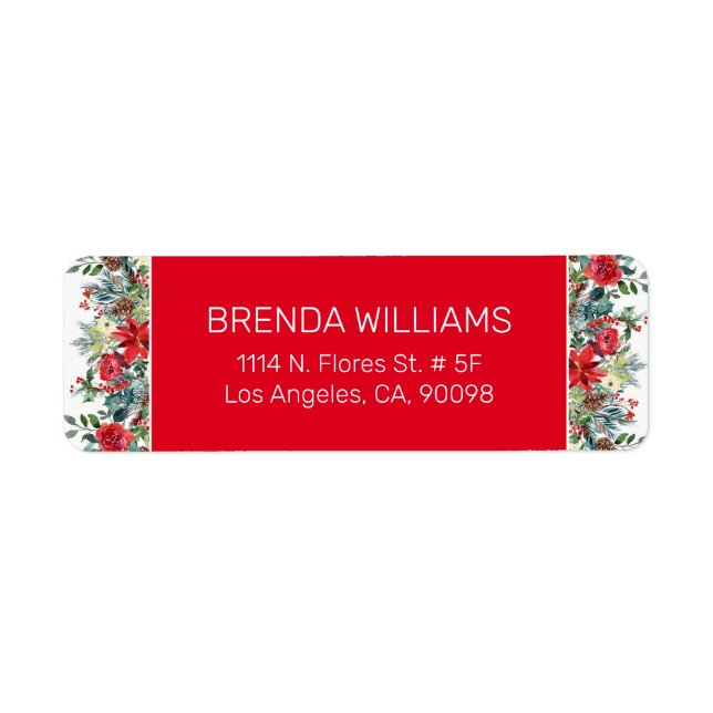 Christmas colourful watercolors flowers border (Front)