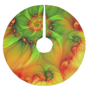 Christmas Colours Abstract Colourful Fractal Art Brushed Polyester Tree Skirt