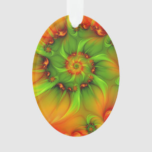Christmas Colours Abstract Colourful Fractal Art Ornament