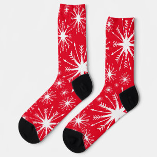 Christmas Colours And Snowflakes Socks