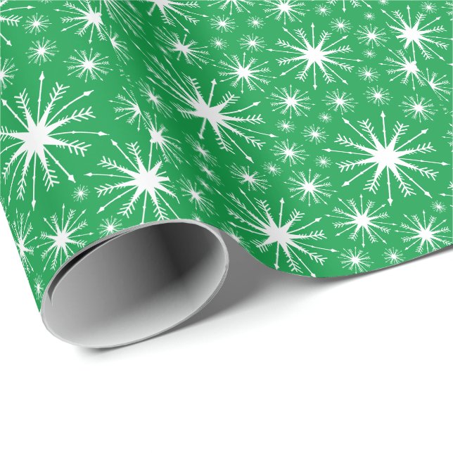 Christmas Colours and Snowflakes Wrapping Paper (Roll Corner)