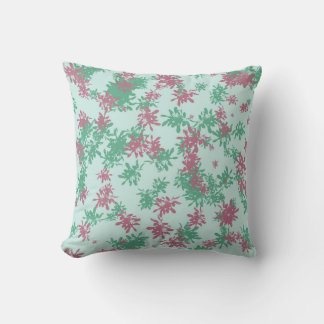 Christmas Colours Floral Throw Pillow