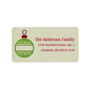 Christmas Colours Ornament Return Address Label