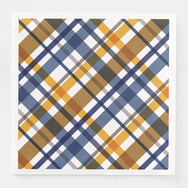 Christmas Colours Plaid  Napkin (Front)