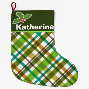 Christmas Colours Plaid Stocking