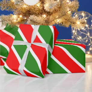 Christmas Colours Red White Green Trending Templat Wrapping Paper