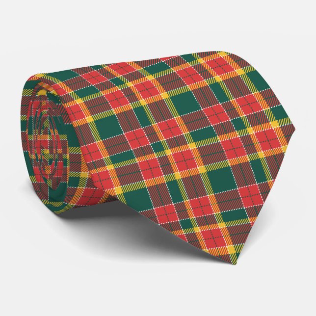 Christmas colours tartan pattern tie (Rolled)