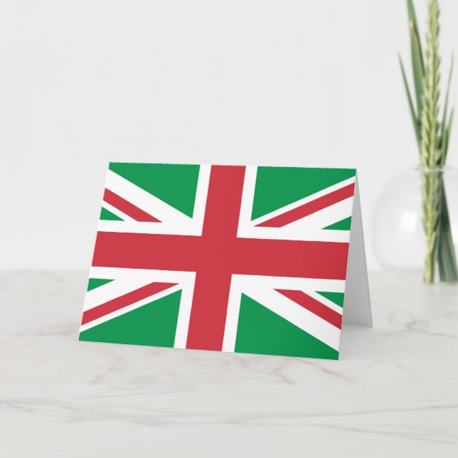 Christmas Colours Union Jack Holiday Card (Front)
