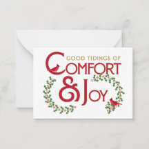 Christmas Comfort and Joy Custom Flat Note Card