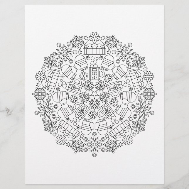 Christmas Comforts Christmas Mandala Colouring Pag (Front)