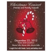 Christmas Concert Bells and Candy Cane Flyer