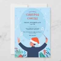 Christmas Concert Blue Invitation