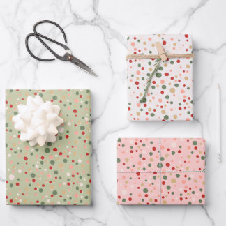 Christmas Confetti Polka Dot Wrapping Paper Set