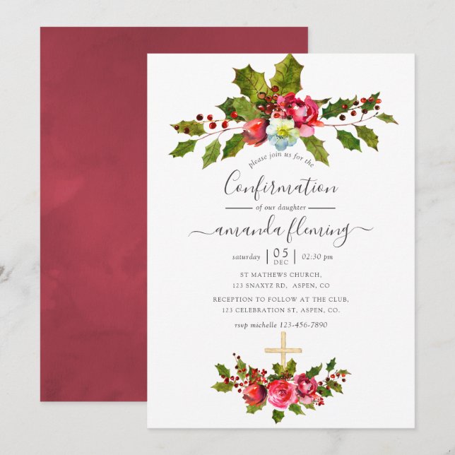 Christmas Confirmation Invitation (Front/Back)